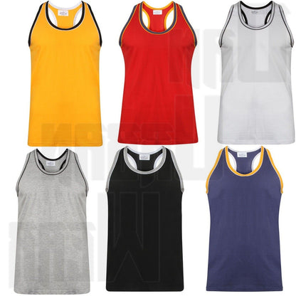 Men’S Sleeveless Muscle Vest Holiday Racer Back Gym Tank Top Summer Workout 5XL