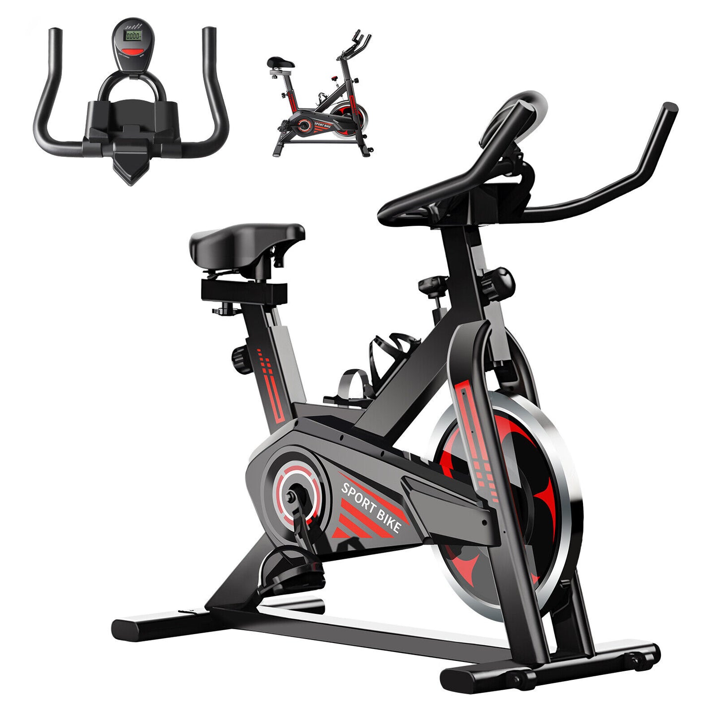 Exercise Bike Cardio Cycle Indoor Training LCD Screen 10KG Flywheel Fitness Gym