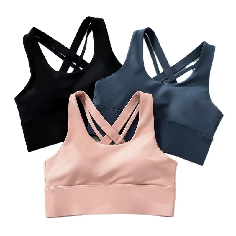 Women Sports Bra Push up Crop Top Female Fitness Gym Bra Hollow Breathable Top Running Yoga Bra Athletic Sportswear Big Size