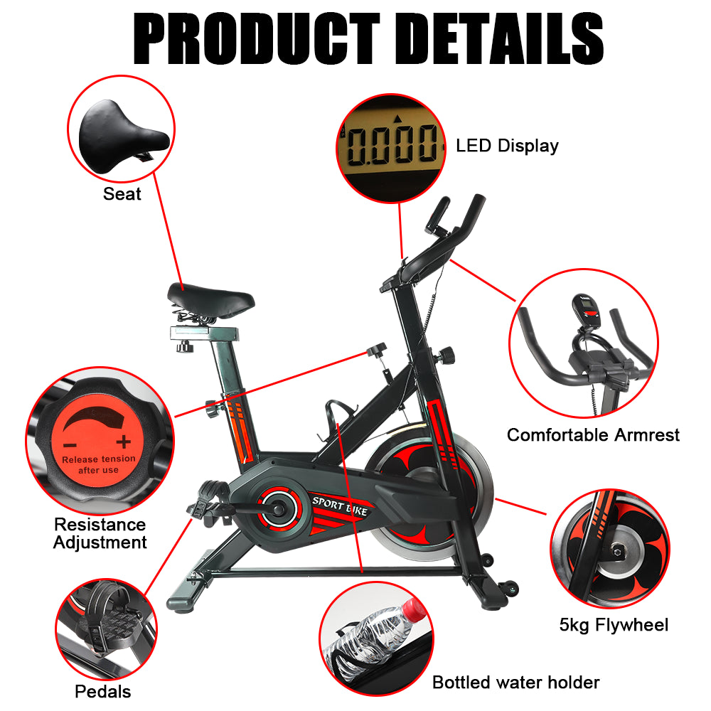 Exercise Bike Cardio Cycle Indoor Training LCD Screen 10KG Flywheel Fitness Gym