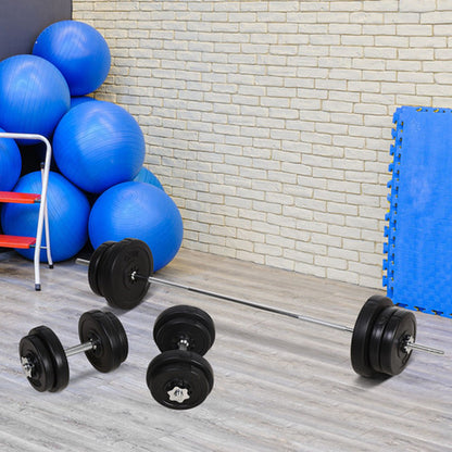 65Kg Adjustable Dumbbell and Barbell Weights Set for Home Gym