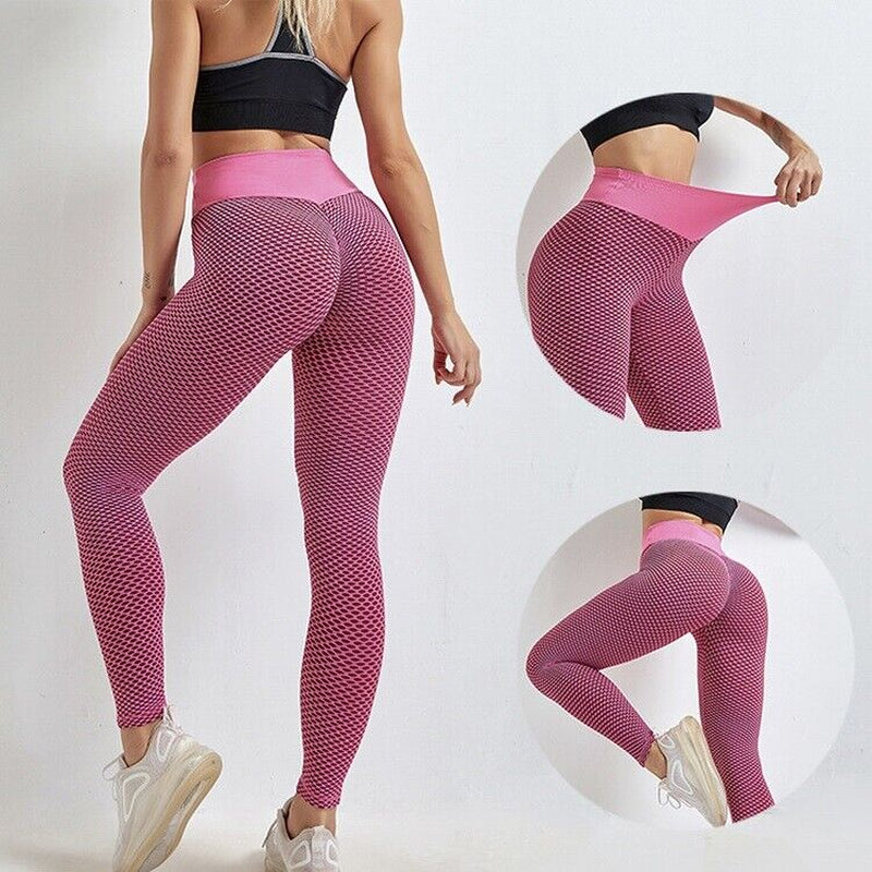 Women High Waist Gym Leggings Pocket Fitness Sports Running Ladies Yoga Pants UK