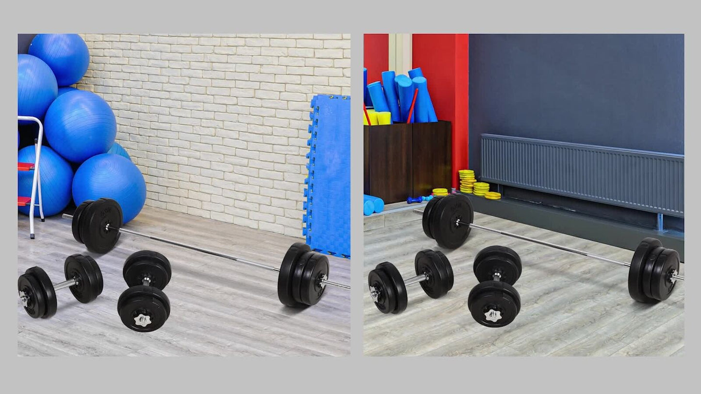 65Kg Adjustable Dumbbell and Barbell Weights Set for Home Gym