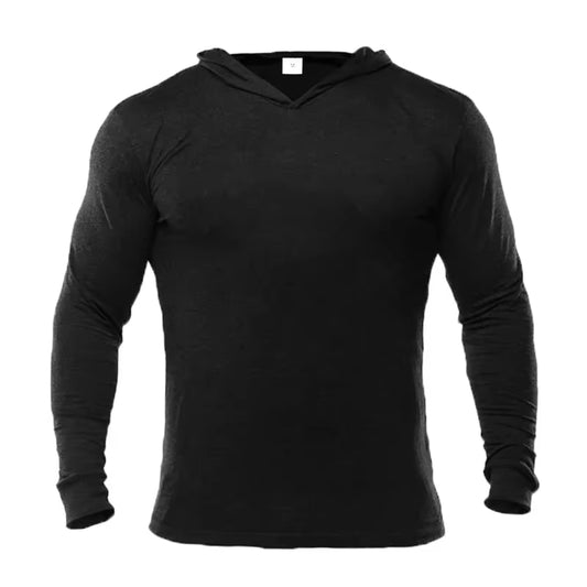 Brand Autumn Fitness Clothing Mens Hooded T Shirt Streetwear Bodybuilding Long Sleeve Tshirt Gym Tee Shirt Sweatshirts