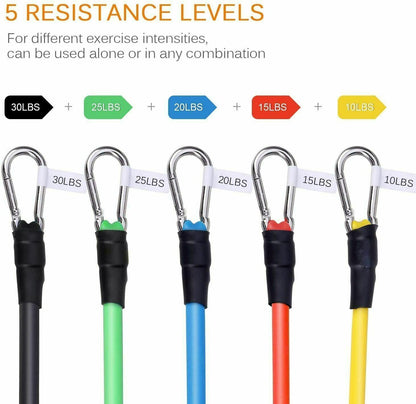 12Pieces Resistance Bands Set Pull Rope Home Gym Equipment Yoga Fitness Exercise