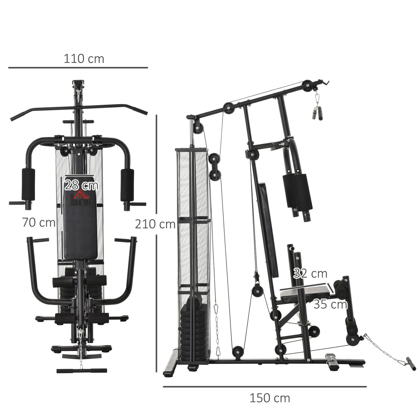 Multifunction Home Gym Weight Training Workout Station Fitness Strength Machine