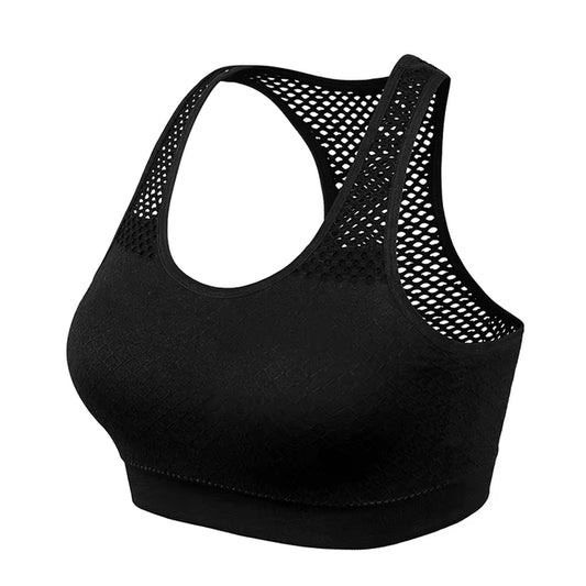 Quick Dry Mesh Sports Bras for Women Wireless Push up Sports Bra Top Shockproof Fitness Gym Bra Removable Padded Yoga Bra