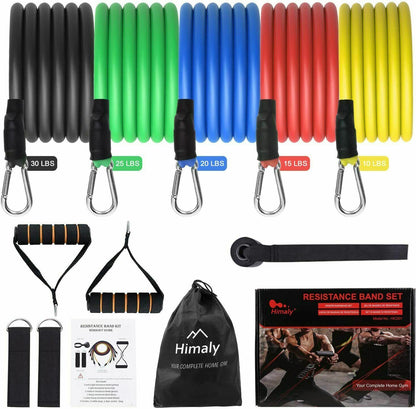 12Pieces Resistance Bands Set Pull Rope Home Gym Equipment Yoga Fitness Exercise