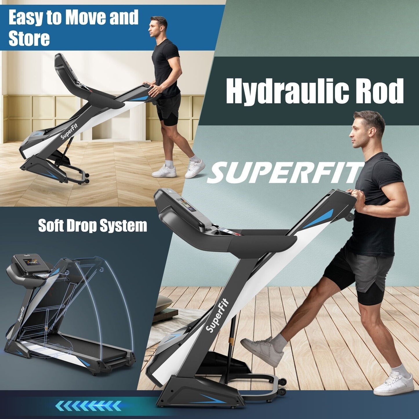 1.75 HP Folding Treadmill with 20 Preset Programs and Auto Incline